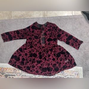 Dress Top shop maroon black print blouse date night PRICE DROP